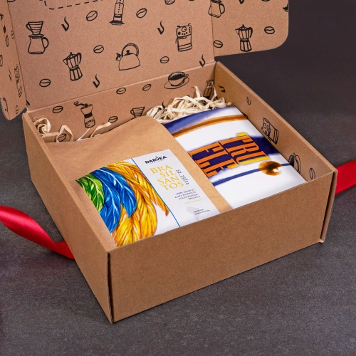 Zestaw prezentowy kawa, trufle średni