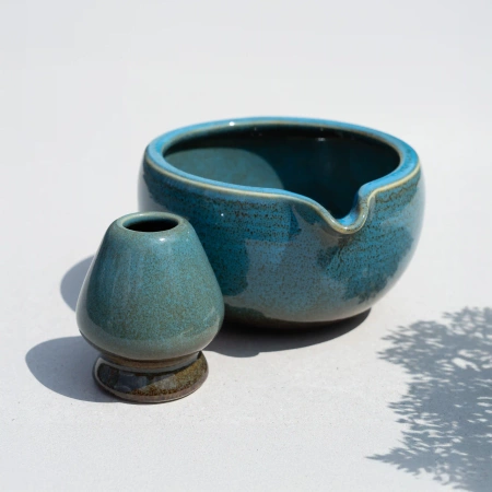 Matchawan i Naoshi w kolorze glazurowanym niebieskim