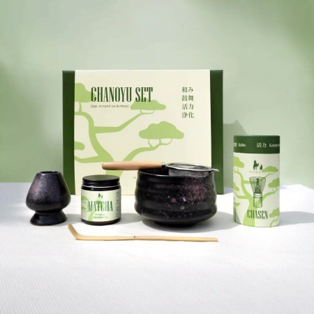 Zestaw do matchy - Chanoyu Set - Matcha Premium 30g (czarno-fioletowy)