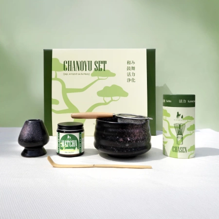 Zestaw do matchy - Chanoyu Set - Matcha Ceremonialna 30g (czarno-fioletowy)