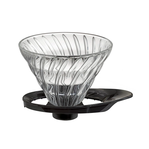 Hario Drip V60-02 szklany - czarny