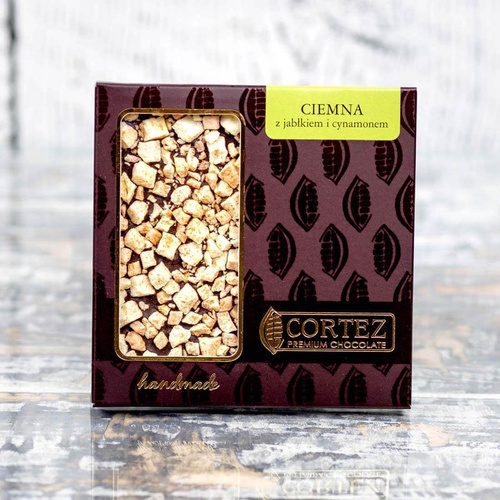 Czekolada CIEMNA z jabłkiem i cynamonem Cortez 85 g