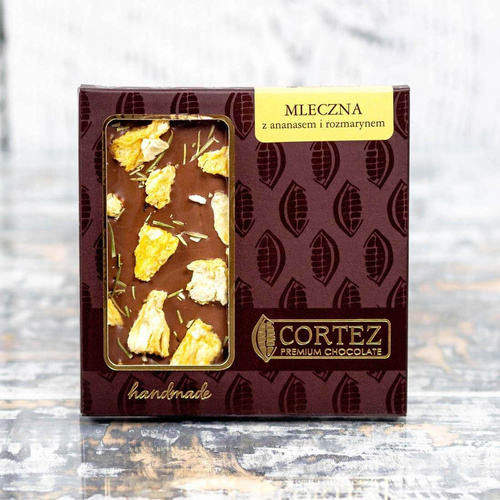 Czekolada mleczna z ananasem i rozmarynem Cortez 85 g