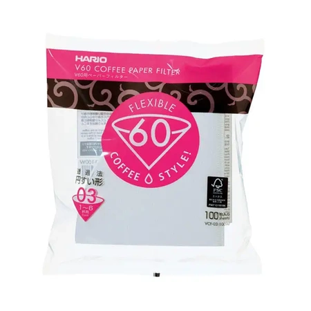 Hario V60-03 filtry papierowe białe 