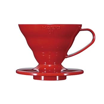 Hario Drip V60-01 plastikowy - czerwony